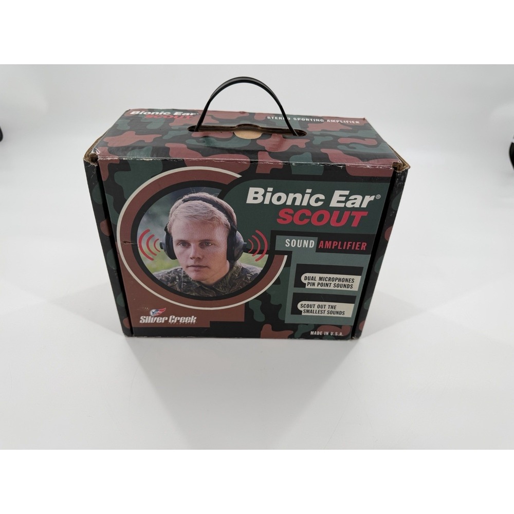 Bionic Ear Scout Silver Creek Sound Amplifier Headphones Open Box Made USA